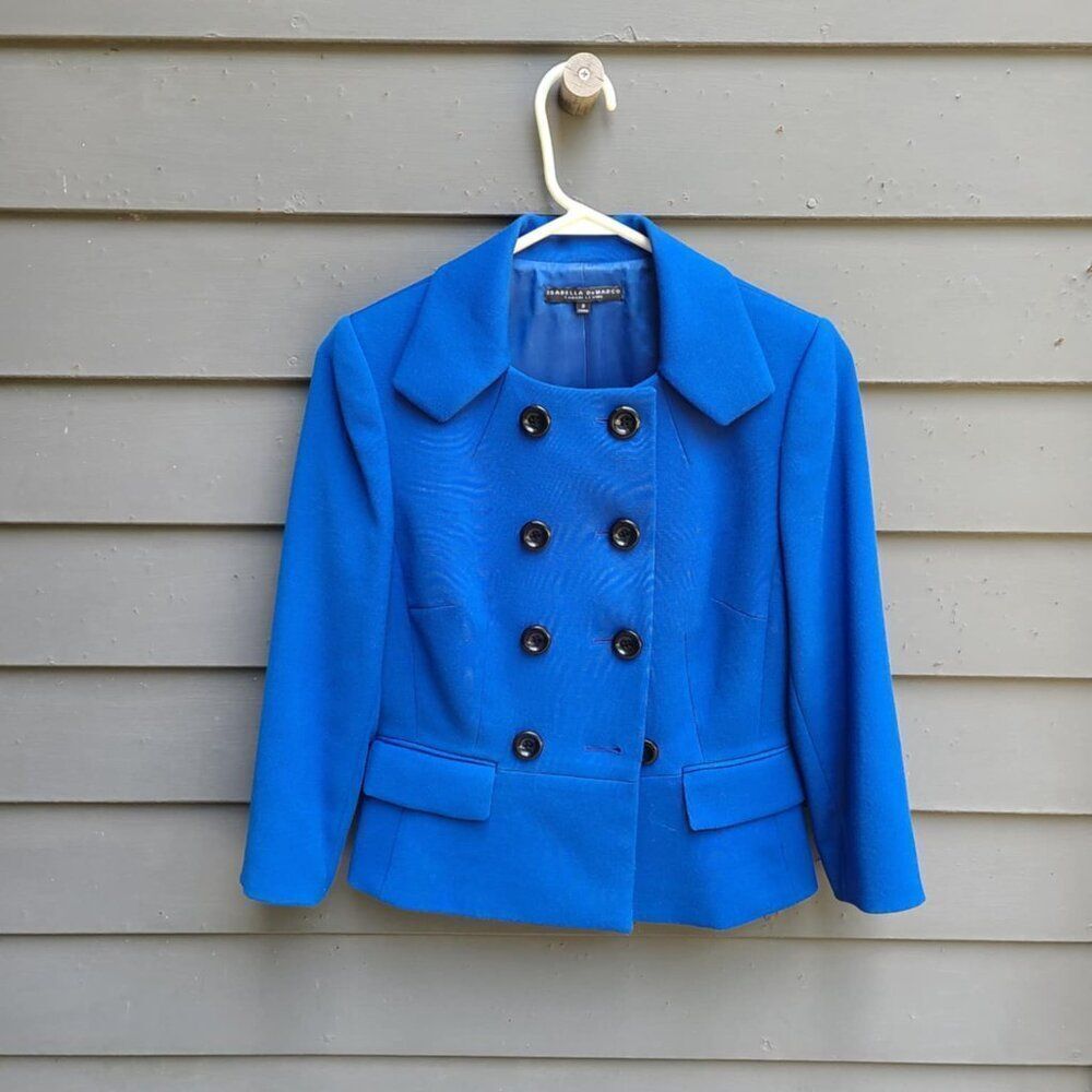 Isabella DeMarco Tahari Blue Double Breasted Jacket size 2 - Picture 11 of 11